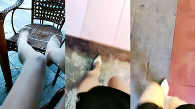 【瑶瑶想喷喷】户外一姐，眼镜骚妇，在一群打牌的老头面前跳蛋自慰，大量潮喷，老头都看傻了 (4)